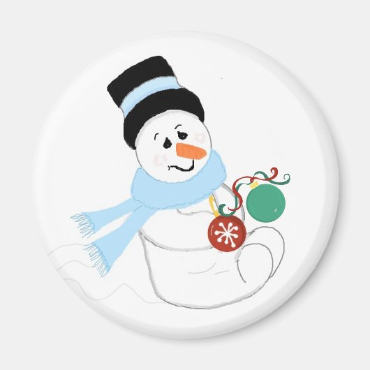 クリスマスオーナメントの雪だるま マグネット (正面)