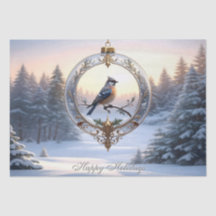 クリスマスオーナメントの鳥のティッシュペーパー