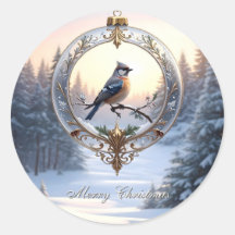 クリスマスオーナメントの鳥ステッカー