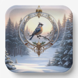 クリスマスオーナメントの鳥ペーパープレート ペーパープレート