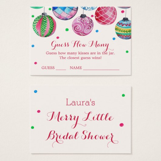 クリスマスオーナメントはカードの数を推測するキス (正面&裏面)