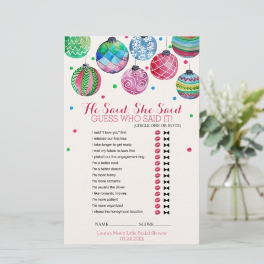 クリスマスオーナメントは彼女がゲームを言った (スタンド正面)