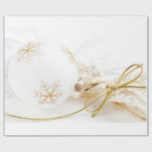 クリスマスオーナメントは金ゴールドの白いグリッターを空想します ラッピングペーパー (フラット)