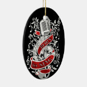 クリスマスオーナメントを歌うために生まれて下さい セラミックオーナメント (右)