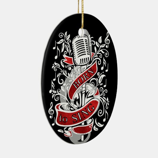 クリスマスオーナメントを歌うために生まれて下さい セラミックオーナメント (右)