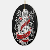 クリスマスオーナメントを歌うために生まれて下さい セラミックオーナメント (左)