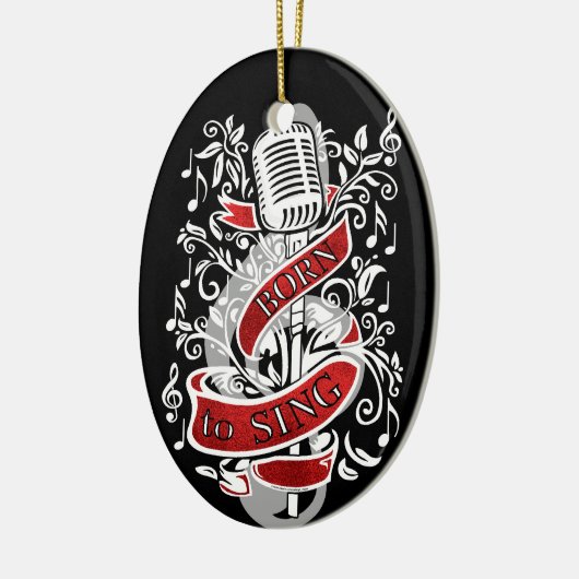 クリスマスオーナメントを歌うために生まれて下さい セラミックオーナメント (左)