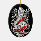 クリスマスオーナメントを歌うために生まれて下さい セラミックオーナメント (正面)