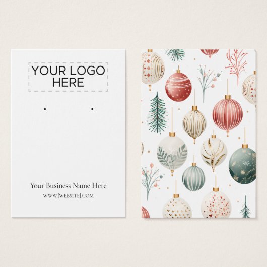 クリスマスオーナメントイヤリングディスプレイカード (正面&裏面)
