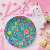 クリスマスオーナメントイラストレーション紙プレート ペーパープレート (パーティー)