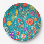 クリスマスオーナメントイラストレーション紙プレート ペーパープレート (正面)