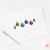 クリスマスオーナメントインティール（緑がかった色）パープルレッドグリーン金ゴールド ラウンドシール (封筒)