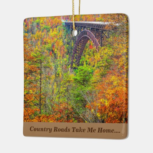 クリスマスオーナメントウェストバージニア地方ロード セラミックオーナメント (左)