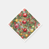 クリスマスオーナメントウォーターカラーホリデーパーティー紙 スタンダードカクテルナプキン (角)