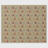 クリスマスオーナメントエレガントカスタム金ゴールド顔 ラッピングペーパー (フラット)