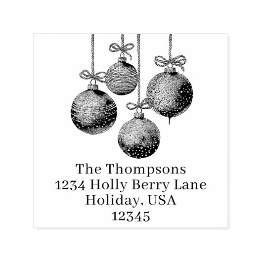 クリスマスオーナメントカスタム差出人住所 セルフインキングスタンプ (デザイン)