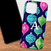 クリスマスオーナメントカラフルかわいらしモノグラムの Case-Mate iPhoneケース