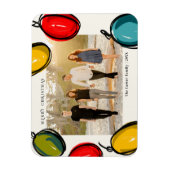 クリスマスオーナメントカラフルファミリーフォトホリデー マグネット (縦)