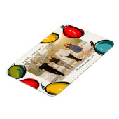 クリスマスオーナメントカラフルファミリーフォトホリデー マグネット (左側)