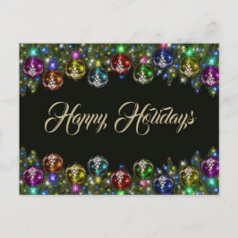 クリスマスオーナメントカラフルブラック ポストカード