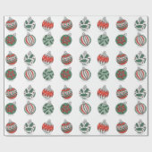 クリスマスオーナメントカラフル休日 ラッピングペーパー (フラット)