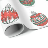 クリスマスオーナメントカラフル休日 ラッピングペーパー (ロールコーナー)