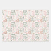 クリスマスオーナメントキャンディキャンズワードアートクリスマス ラッピングペーパーシート (正面2)