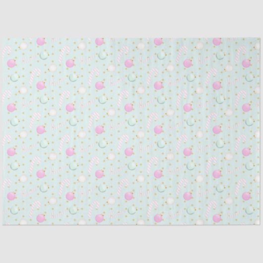 クリスマスオーナメントキャンディーキャンズグリーンクリスマス 薄葉紙 (正面)