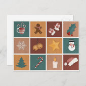 クリスマスオーナメントクラシックの装飾 シーズンポストカード (正面/裏面)