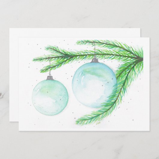 クリスマスオーナメントクリスマスカード サンキューカード (正面/裏面)