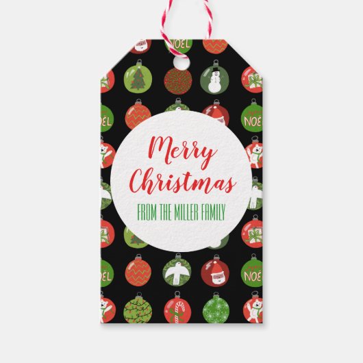 クリスマスオーナメントクリスマスボールカスタムズホリデイ ギフトタグ (正面)
