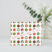 クリスマスオーナメントクリスマスボールカスタムズホリデイ ポストカード (スタンド正面)