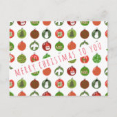 クリスマスオーナメントクリスマスボールカスタムズホリデイ ポストカード (正面)