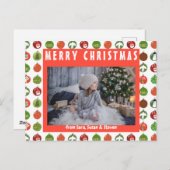 クリスマスオーナメントクリスマスボールカスタムズホリデイ ポストカード (正面/裏面)