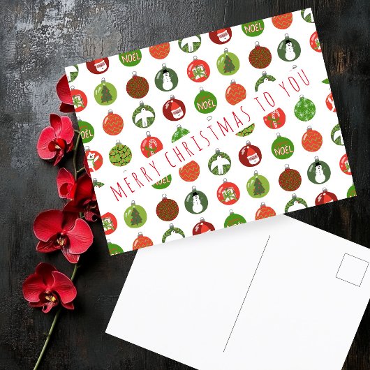 クリスマスオーナメントクリスマスボールカスタムズホリデイ ポストカード