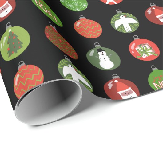 クリスマスオーナメントクリスマスボールカスタムズホリデイ ラッピングペーパー (ロールコーナー)