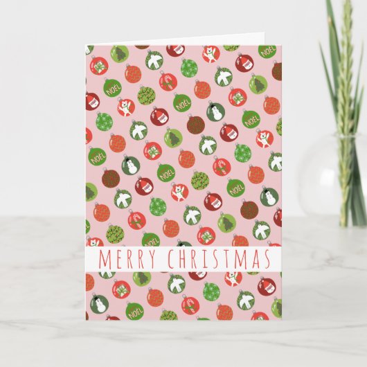 クリスマスオーナメントクリスマスボール魅力的休日 カード (正面)