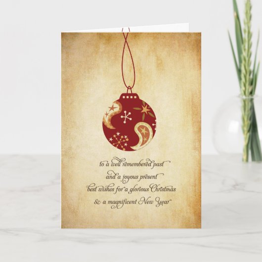 クリスマスオーナメントグランジホリデーカード シーズンカード (正面)