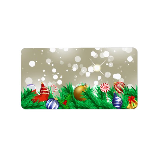 クリスマスオーナメントグリッター ラベル (正面)