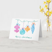 クリスマスオーナメントグリーティングカード カード (黄色い花)