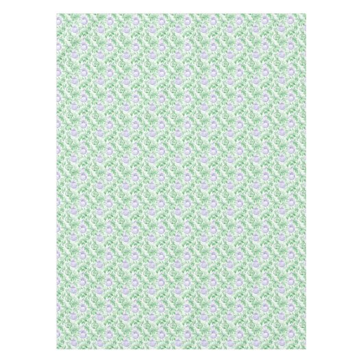 クリスマスオーナメントグリーンパープルトワール紙 テーブルクロス (正面)