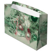 クリスマスオーナメントグリーンピンクホリデーツリー ラージペーパーバッグ (裏面アングル)