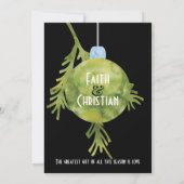 クリスマスオーナメントグリーン モダンウェディング 案内状 (裏面)