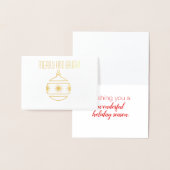 クリスマスオーナメントゴールドフォイルホリデーカード 箔カード (ディスプレー)