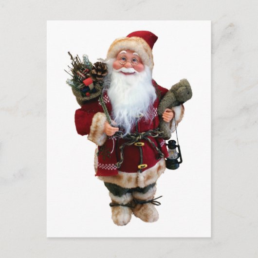クリスマスオーナメントサンタクロース人形 ポストカード (正面)