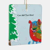 クリスマスオーナメントスクエアパーソナライズ セラミックオーナメント (右)