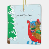 クリスマスオーナメントスクエアパーソナライズ セラミックオーナメント (左)