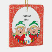 クリスマスオーナメントスクエアパーソナライズ セラミックオーナメント (右)