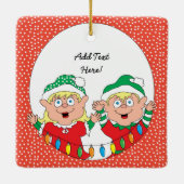 クリスマスオーナメントスクエアパーソナライズ セラミックオーナメント (裏面)