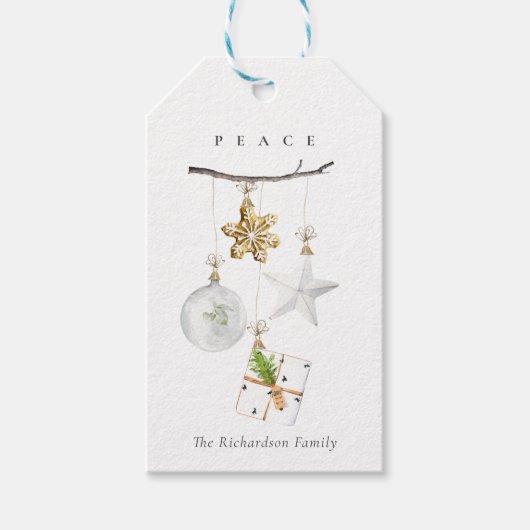 クリスマスオーナメントスタークッキーチャイムピース ギフトタグ (正面)